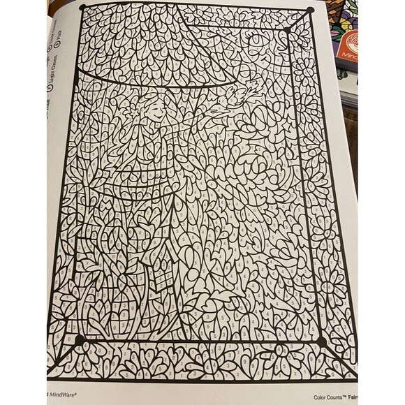 Adult Coloring Book Fairy Tales Color By Number Hidden Images 2014 Made USA - Picture 4 of 4
